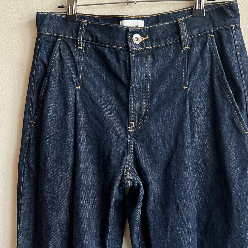 Everlane High Rise Pleated Jean Dark Indigo - Picture 8 of 9